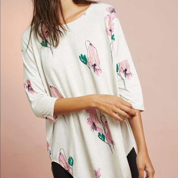 Anthropologie Tops - Anthropologie Floreat Oversized Floral Tee